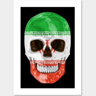 Iran Flag Skull - Gift for Iranian Persian With Roots From Iran Posters and Art